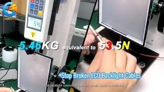 Cómo mejorar la fuerza de tracción del cable de retroiluminación para la confiabilidad de LCD industrial.mp4