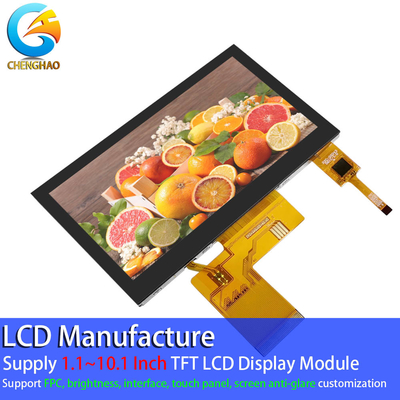 Pin libre 800*480 de la pulgada FPC 40 del monitor 4,3 de la pantalla LCD táctil del ángulo de visión