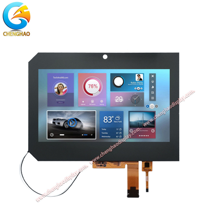 Módulo de pantalla LCD de 8 pulgadas a todo color con cubierta de vidrio táctil personalizada