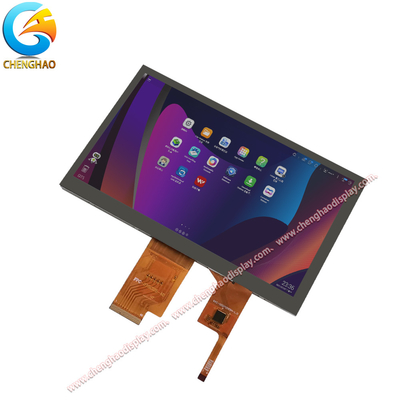 1024x600 Panel de visualización de cristal líquido 300cd/m2 Luminancia 7 pulgadas con toque capacitivo