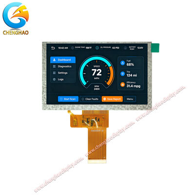 5 pulgadas IPS TFT módulo de pantalla LCD 1024x600 LVDS 500 Nits para HMI industrial
