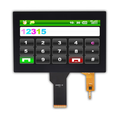 WVGA 200nit TFT LCD pantalla táctil CTP I2C 12 horas de visualización
